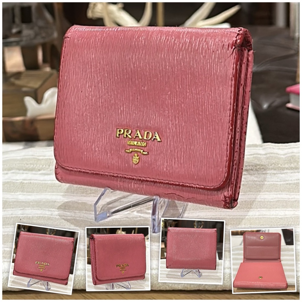Authentic Prada Vitello Move Bi-Color Tri-Fold Co… - image 4